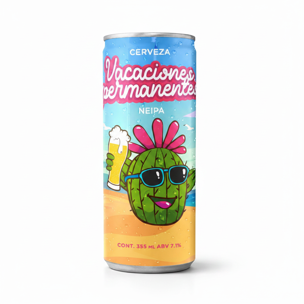 12 PACK CERVEZA VACACIONES PERMANENTES NEIPA LATA 355 ML